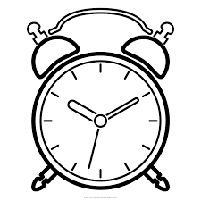 A round black and white banner from the inscription of september 1, surrounded by pencils, pens, compasses, alarm clocks, notebooks, textbooks, backpacks and backpacks. Alarm Clock Coloring Page Ultra Coloring Pages