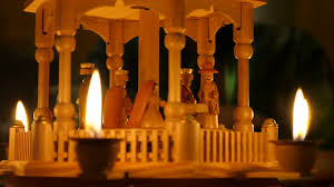 Christmas Carousel Pyramid With Candles Rotating On Christmas Eve Stock Video Footage Storyblocks