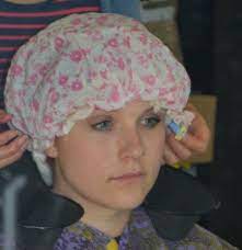 White Pinkcap Permed Hairstyles Cap Hair Hair Rollers