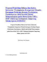 Itulah yang dapat admin bagikan mengenai contoh proposal bahasa dan sastra indonesia pdf. Proposal Penelitian Bahasa Dan Sastra Indonesia