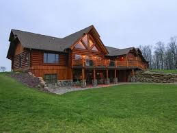 Log cabins with walkout basements. Backside Of The Starview Log Home Basement House Plans Building A House Montana Homes