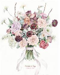 Check spelling or type a new query. Original Custom Wedding Bouquet Painting In Watercolor Bridal Flowers Portrait Anniversary Gift For Wife Bridesmaids Valentines Romantic Custom Bridal Bouquet Flower Illustration Flower Drawing