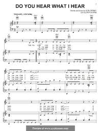 Do You Hear What I Hear By G Shayne N Regney Christmas Sheet Music Christmas Piano Music Piano Sheet Music Free