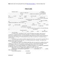 A) in cazul actelor incheiate cu r.a. Procura De Donatie A Unui Imobil