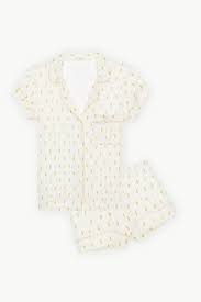 Eberjey Gisele Printed Shortie Short Pj Set In Pineapple Bellini The Yes