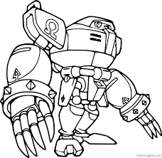 Sonic fights with a robot using stones sonic coloring page E 123 Omega Robot Coloring Page Coloringall