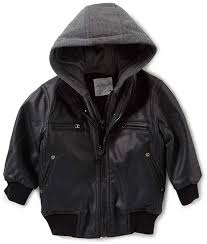 Starting Out Baby Boys 12 24 Months Hooded Faux Leather Bomber Jacket Boy Outfits Baby Girl Pants Baby Boy Outfits