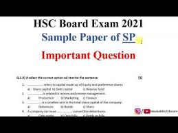 Sp Sample Paper Important Questions Of Sp Hsc Board Exam 2021 12th New Syllabus Youtube