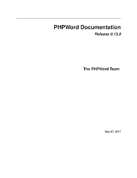 Phpword Documentation Manualzz Com