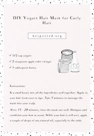 I know a lot of people think apple cider vinegar is really drying, but when it's diluted, it really helps calm my scalp. Diy Hair Masks For Curly Hair 5 Best Recipes Be Spotted