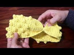 بندانة كروشيه بغرزة البالون ربطة شعر توكة headband مع مرمرة youtube crochet bikini learn to crochet fingerless