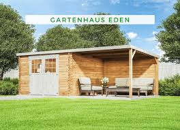 Gartenhaus Eden 28mm In 2020 Gartenhaus Mit Terrasse Gartenhaus Gartenhaus Flachdach Modern