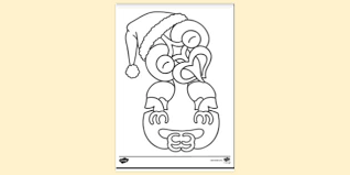 Große auswahl an santa s hat. Free Hei Tiki Wearing A Santa Hat Colouring Sheets