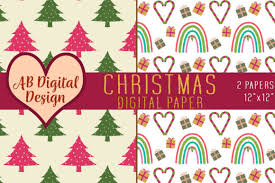 Download Cute Christmas Digital Paper Backgrounds Graphic By Ab Digital Design Creative Fabrica SVG Cut Files