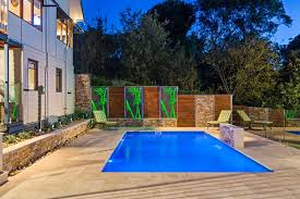 Simple Rectangular Pool Design By Albatross Pools 8m X 4m With Pool Water Feature Stunning Decorative Screens Outd Pool Remodel Rectangular Pool Pool Designs