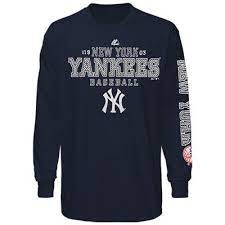 Majestic New York Yankees Charge The Mound Long Sleeve T Shirt Navy Blue New York Yankees Yankees Outfit New York Yankees Apparel