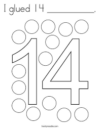Everyone can share in the fun on all occasions. I Glued 14 Coloring Page Twisty Noodle Math Activities Preschool Numbers Preschool Math Pages