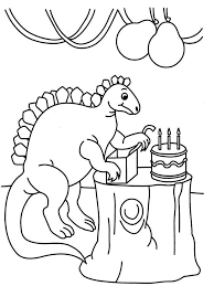 Color pages are a great way to let your kid experiment with. Dinosaur Birthday Coloring Page