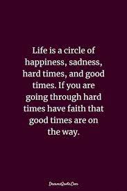 Life Is A Circle Of Happiness Sadness Hard Times And Good Times If You Are Going Through Never Give Up Quotes Motivational Quotes For Men Giving Up Quotes