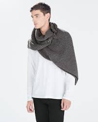 Image 2 Of Knit Scarf With Faux Leather Buckle From Zara Mens Knitted Scarf Knitwear Men Fashion Materials
