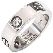 Cartier Love Ring 3 Diamonds 18 Karat White Gold Cartier Love Ring Love Ring 18 Karat White Gold