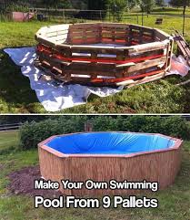 Make Your Own Swimming Pool From 9 Pallets Diy Pool Swimming Pools Diy Swimming Pool