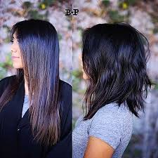 How to cut long bob haircut tutorial step by step for beginners, carre plongeant coupe#bobhaircut. Balayage Long Bob Black Hair Images Slike