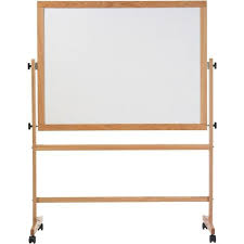 Remarkaboard Mobile Reversible Whiteboard Wood Frame 3 H X 4 W 234 75 Oak Wood Trim White Board Wood Trim