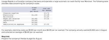 I do not work for them. Solved Lavage Rapide Is A Canadian Company That Owns And Chegg Com
