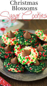 Inspired by a peanut butter blossom, it's a fun addition to. Christmas Blossoms Sugar Cookies With Hershey Kiss Christmas Sugar Cookies Easy Best Christmas Cookies Cookies Recipes Christmas