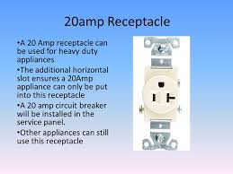 Standard practice is to put no more than 10 receptacles on a 20 amp circuit. Home Electrical Wiring Types Of Receptacles And Wiring Them For 120v 15amp 20amp Ppt Download