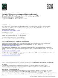 Check spelling or type a new query. Sayd Farook M Kabir Hassan Roman Lanis 2011 Islamic Banking And Finance Corporate Social Responsibility