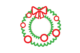Christmas Wreath Outline Design Svg Cut File By Creative Fabrica Crafts Creative Fabrica
