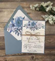 Dusty Blue Invitation Dusty Blue Floral Invitation Rustic Etsy Wedding Invitations Boho Wedding Invitations Rustic Wedding Invitations Diy