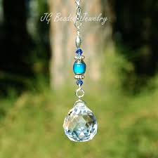 Crystal pendant butterfly decor decorative creative hanging pendant crystal bead garland for indoor. Hanging Crystal Decoration With Color Changing Mood Bead