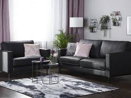 Salon marocain rita silver entremuslimsfr. Canape En Simili Cuir Noir Savalen Salons En Cuir Salle De Sejour Fauteuil Cuir