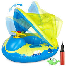 Bouee Bebe Piscine Swimtrainer Flotteurs Bebe Avec Pare Solei Et Gonfleur Superbe Siege De Piscine Anneau De Natation En 2020 Bouee Bebe Piscine Pour Enfant Gonflable