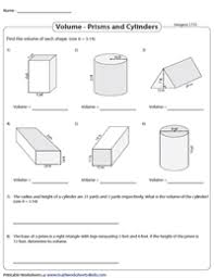volume of mixed shapes worksheets prism cylinder cone pyramid
