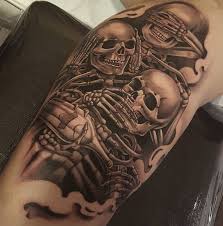 Check spelling or type a new query. See No Evil Hear No Evil Speak No Evil Skeletons By Zhenya Zavarka An Artist Based In Moscow Russia Evil Skull Tattoo Evil Tattoos Skull Sleeve Tattoos