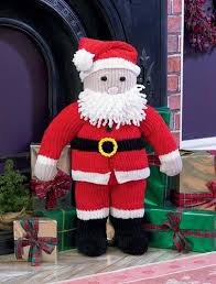 Hang a knitted santa bauble on your christmas tree this year. James C Brett Flutterby Santa Knitting Pattern Jb459