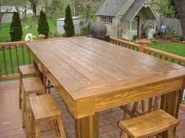 While this table may not be as long as previous plans, you can still seat four guests comfortably, or you can adjust the plans to. My Oversized Outdoor Bar Height Table That I Built Bar Height Dining Table Outdoor Bar Height Table Diy Outdoor Bar