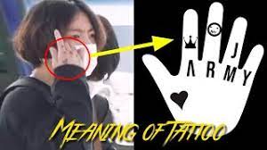 With its creative and trendy placement and design, it shouldn't be a surprise as to why his hand tattoo becomes one of the best inspirations for others who are planning to get one. Jungkook S Hand Tattoo Meaning Bts Secret Of Tattoo Read Description Youtube