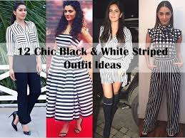 12 Chic Black And White Striped Outfit Ideas Sassy Indian Fashion Outfits White Striped Dress Outfit Striped Dress Outfit