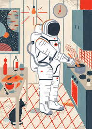 Laurent Moreau Cuisine In The Future Astronaut Illustration Illustration Art Graphic Illustration