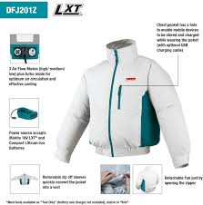 Makita Dfj201zm 18v Lxt Lithium Ion Cordless Fan Jacket Medium Amazon Com