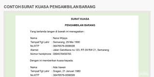 Dokumen buku pemilik kendaraan bermotor (bpkb) yang rusak. Download 4 Contoh Surat Kuasa Pengambilan Barang Doc Pdf