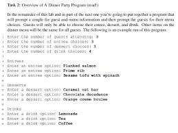 The entire program flow of the wedding reception dinner. I Really Need Some Help With This Python Chegg Com