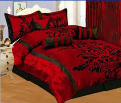 Black Bed In A Bag Queen Black And Red Bedding Sets Red Bedding Red Bedding Sets Comforter Sets
