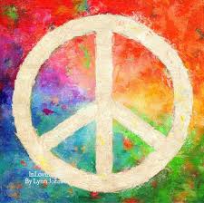 Peace Sign Original Acrylic Painting 12x12 Rainbow Colors Peace Painting Peace Sign Art Simple Acrylic Paintings