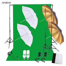 Andoer Professional Photo Studio Photography Lighting Kit With 45w Bulbs Light Stands Green Screen Backdrop Softbox Reflector Lighting Kit Photography Lighting Kitsoftbox Reflector Aliexpress